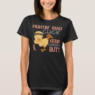Camiseta Cáncer endometrial del polluelo enojado de Fightin