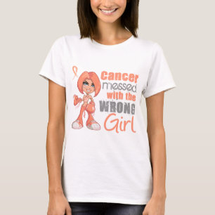 Camiseta Cáncer endometrial ensuciado con el chica