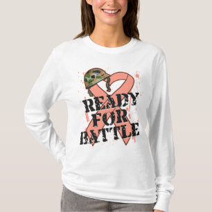 Camiseta Cáncer endometrial listo para la batalla