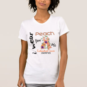 Camiseta Cáncer endometrial llevo el melocotón para mí 4