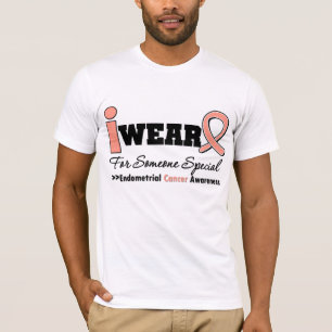 Camiseta Cáncer endometrial llevo la cinta del melocotón