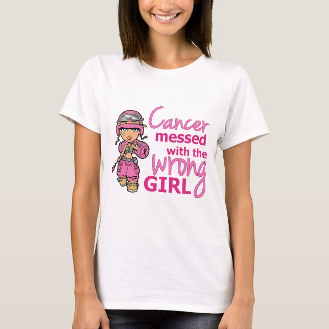 Camiseta Cáncer ensuciado con el cáncer de pecho incorrecto (Anverso)