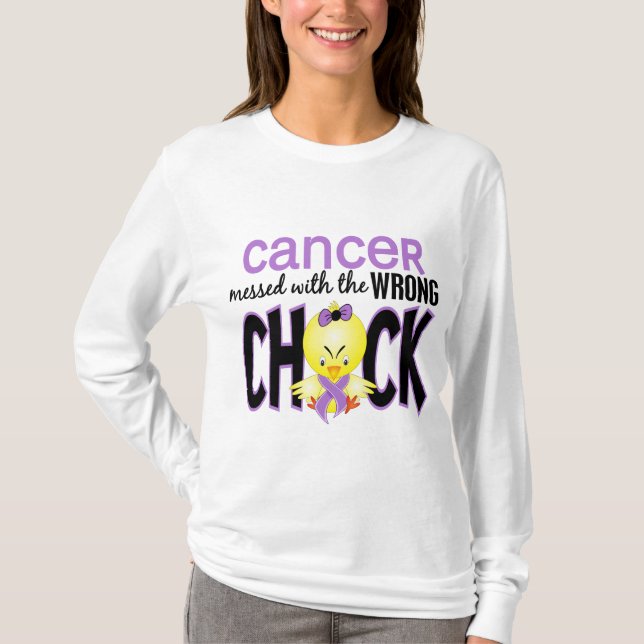 Camiseta Cáncer ensuciado con el polluelo incorrecto (Anverso)