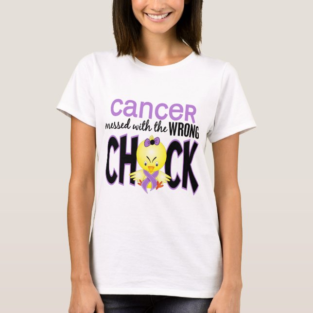 Camiseta Cáncer ensuciado con el polluelo incorrecto (Anverso)
