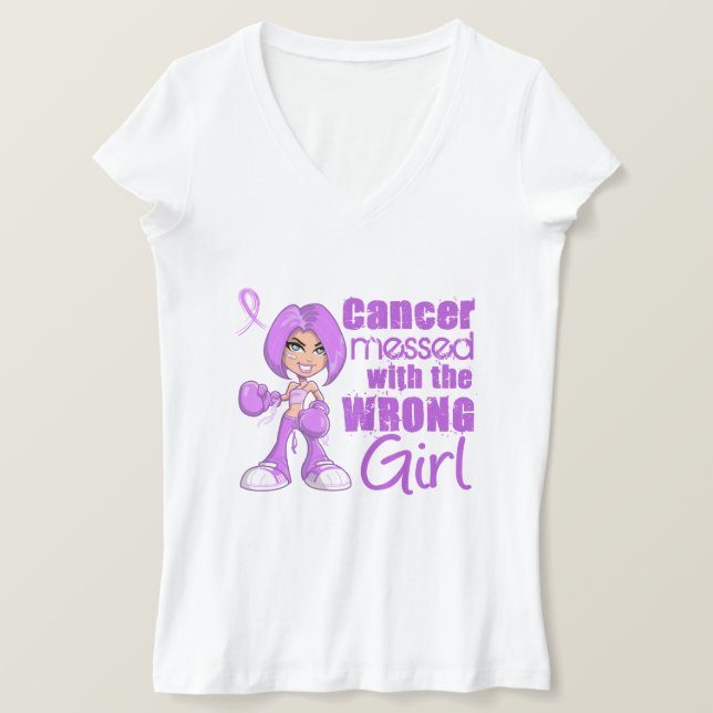Camiseta Cáncer general con mal Chica (Anverso del diseño)