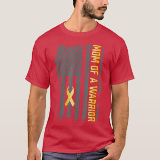 Camiseta Cáncer infantil Bandera de Estados Unidos Mamá de
