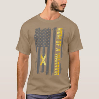 Camiseta Cáncer infantil Bandera de Estados Unidos Mamá de