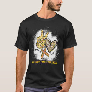 Camiseta Cáncer infantil blanqueado Conciencia de la Paz Cu