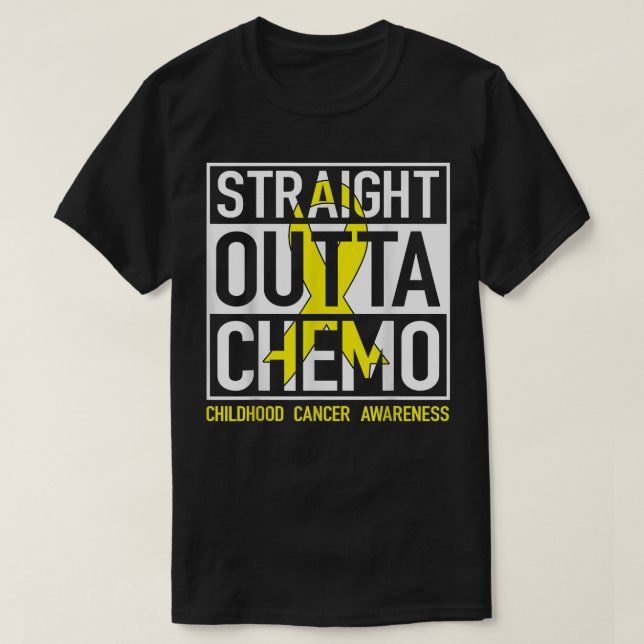 Camiseta Cáncer infantil de la cinta de oro de Chemo (Diseño del anverso)