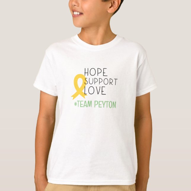 Camiseta Cáncer infantil. Esperanza. #teamName Niños Person (Anverso)