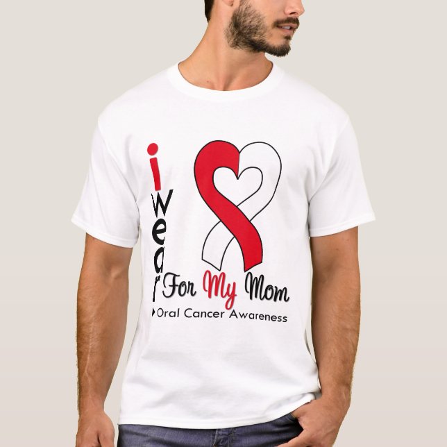 Camiseta Cáncer oral llevo la cinta para mi mamá (Anverso)