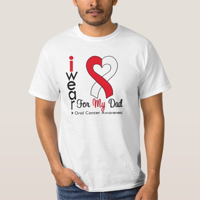 Camiseta Cáncer oral llevo la cinta para mi papá (Anverso)