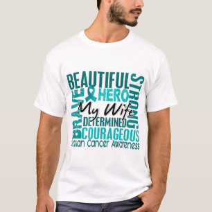 Camiseta Cáncer ovárico de la esposa cuadrada del tributo