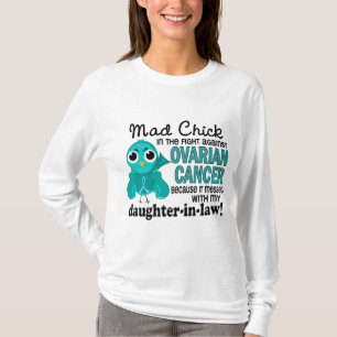Camiseta Cáncer ovárico de la nuera enojada del polluelo 