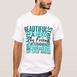 Camiseta Cáncer ovárico del amigo cuadrado del tributo