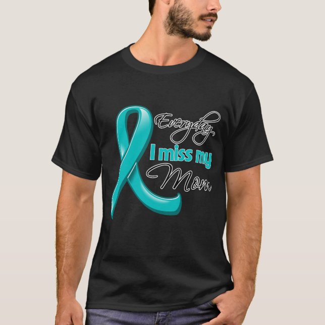 Camiseta Cáncer ovárico diario de Srta. My Mom de I (Anverso)