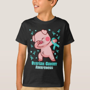 Camiseta Cáncer ovárico Divertido Cerdo Guerrero