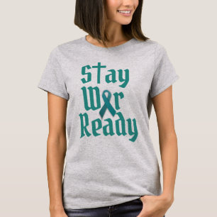 Camiseta Cáncer ovárico listo de la guerra de la estancia