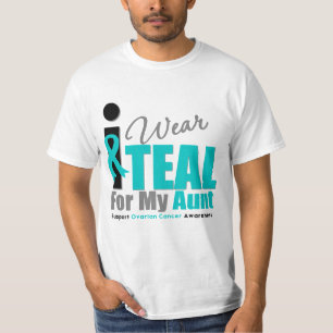 Camiseta Cáncer ovárico llevo a la tía verde azulada de 