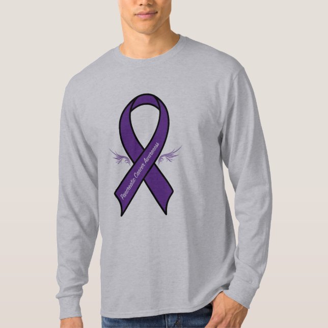 Camiseta Cáncer pancreático con la cinta de la conciencia (Anverso)