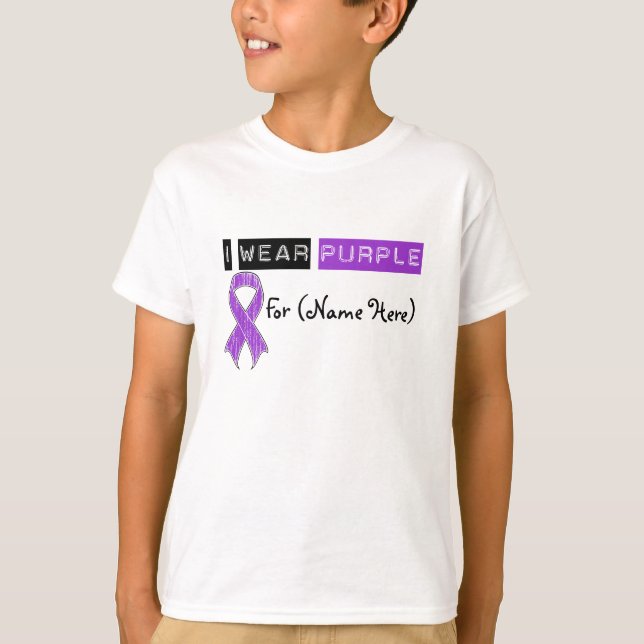 Camiseta Cáncer pancreático de la cinta púrpura del (Anverso)