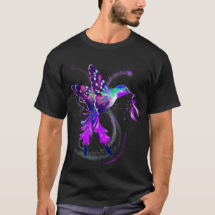 Camiseta Cáncer Pancreático Hummingbird Púrpura Cinta Pancr