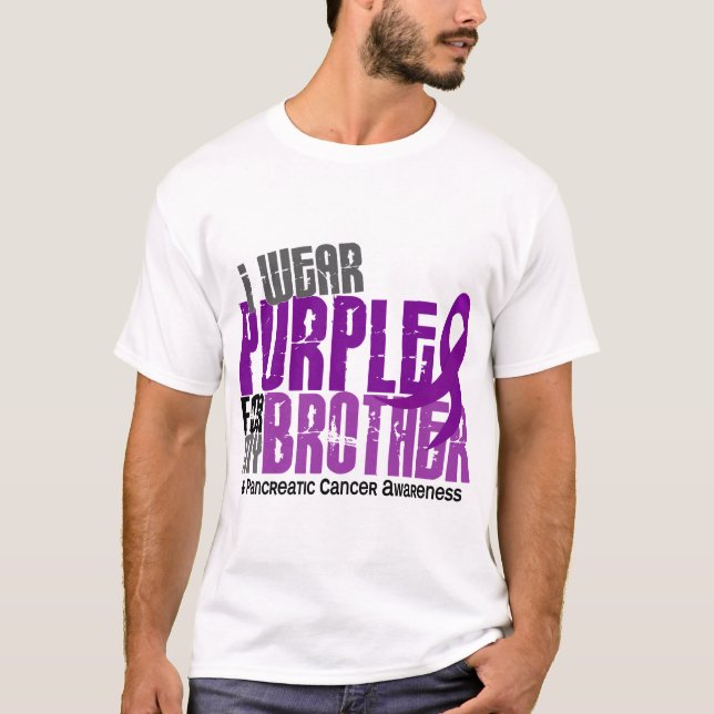 Camiseta Cáncer pancreático llevo la púrpura para mi (Anverso)