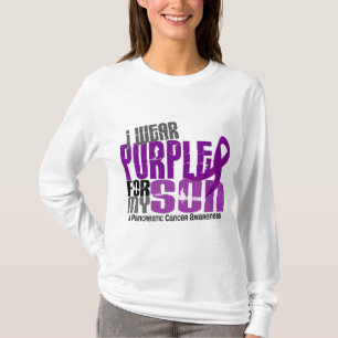 Camiseta Cáncer pancreático llevo la púrpura para mi hij