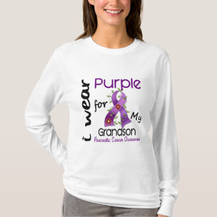Camiseta Cáncer pancreático llevo la púrpura para mi nie