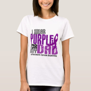 Camiseta Cáncer pancreático llevo la púrpura para mi pap