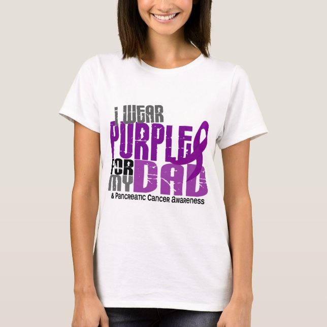 Camiseta Cáncer pancreático llevo la púrpura para mi papá (Anverso)