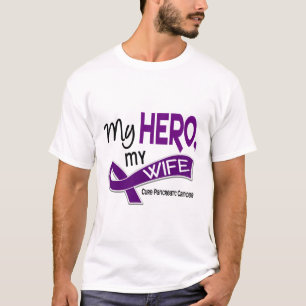 Camiseta Cáncer pancreático MI HÉROE MI ESPOSA 42