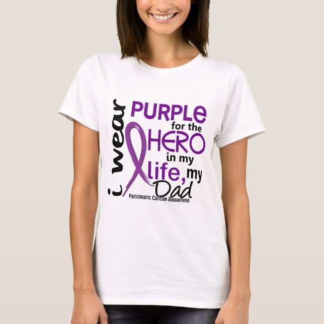 Camiseta Cáncer pancreático para mi héroe mi papá 2 (Anverso)