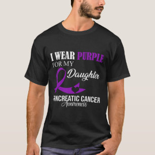 Camiseta Cáncer Pancreático Que Uso Púrpura Para Mi Fa Hija