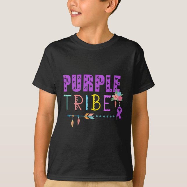 Camiseta Cáncer pancreático Tribu púrpura Sensibilización d (Anverso)