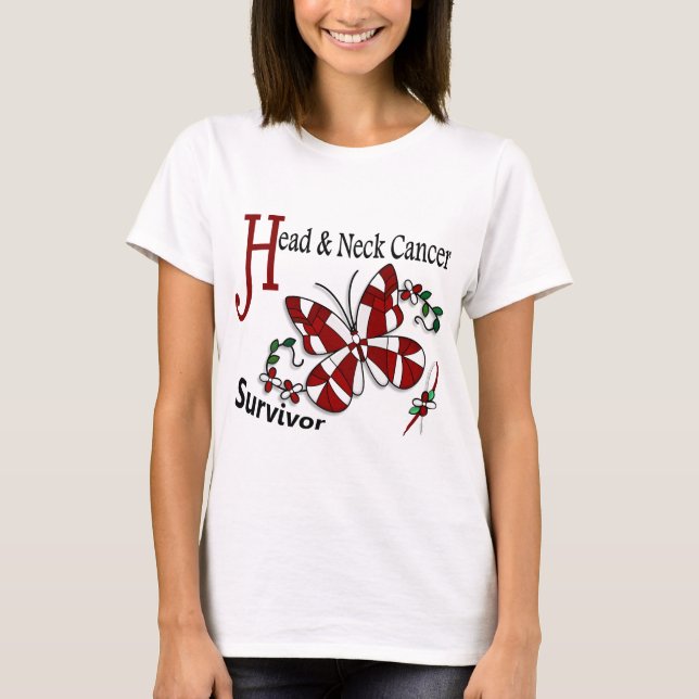 Camiseta Cáncer principal del cuello del superviviente 6 (Anverso)