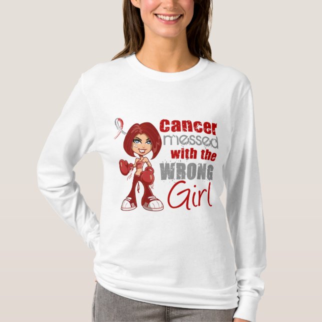 Camiseta Cáncer principal del cuello ensuciado con Girl.png (Anverso)