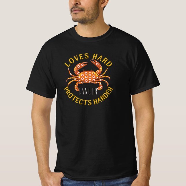 Camiseta Cáncer Rótulo Zodiaco Amor duro (Anverso)