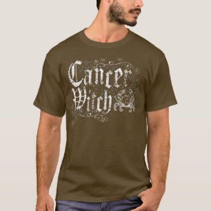 Camiseta Cáncer Rótulo Zodiaco Bruja Vintage Dolor