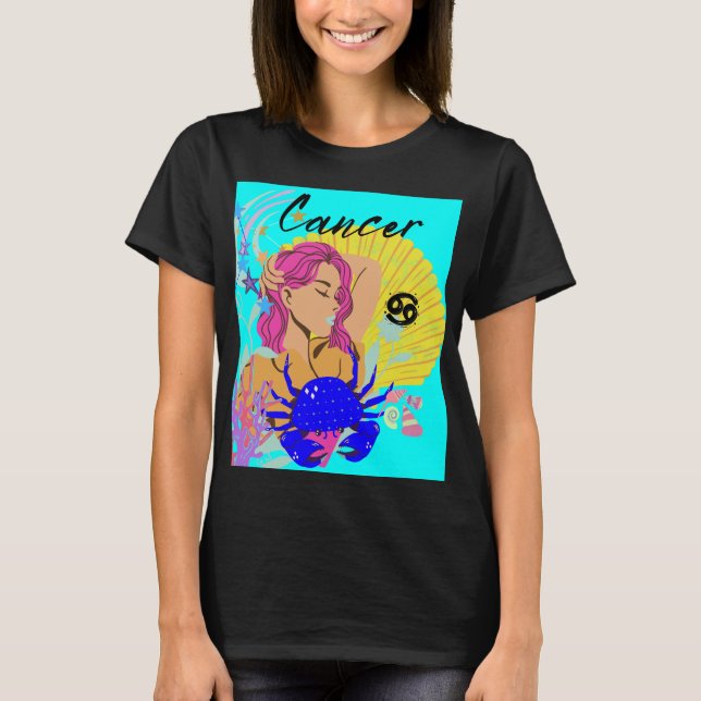 Camiseta Cáncer Rótulo Zodiaco Horoscopio Astrología femeni (Anverso)