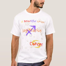 Cáncer Sagittarius Pareja Zodiac T-Shirt