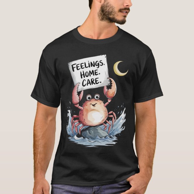 Camiseta Cáncer: Sentimientos, hogar, cuidado (Anverso)