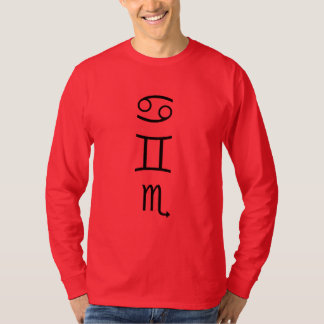 Camiseta Cáncer-sol, Géminis-luna, Escorpión-subiendo