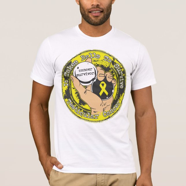Camiseta Cáncer testicular toma bolas para sobrevivir (Anverso)