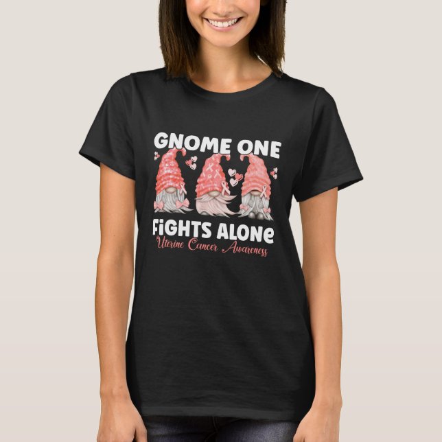 Camiseta Cáncer Uterino Cinta Cinta Cinta Cinta Gnome (Anverso)
