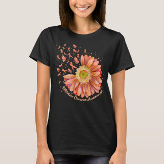Camiseta Cáncer uterino de girasol de pájaro Hummingbird 