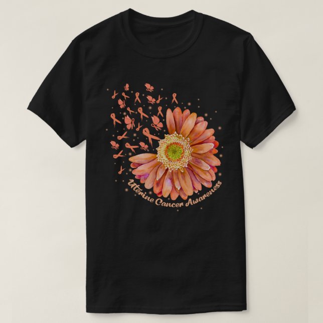 Camiseta Cáncer uterino de girasol de pájaro Hummingbird  (Diseño del anverso)