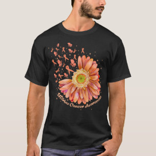 Camiseta Cáncer uterino de girasol de pájaro Hummingbird