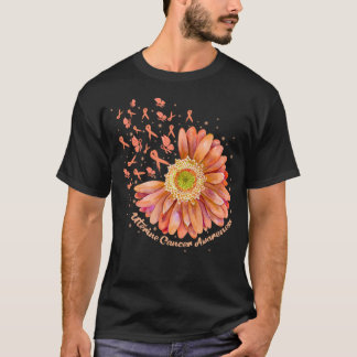 Camiseta Cáncer uterino de girasol de pájaro Hummingbird 