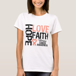 Camiseta Cáncer Uterino Esperanza Amor Fe